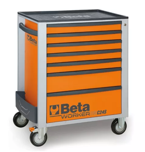 BW 2400S-R7/E-M Worker 7 fiókos szerszámkocsi 309 darabos szerszámkészlettel, piros - Beta - 024006326