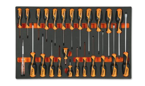 M195 Habszivacs tálca BetaGrip csavarhúzókkal hasított fejű, Phillips® és Torx® csavarokhoz - Beta - 024500195
