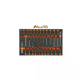   M195MH EVA habszivacs tálca Morphos lapos, Phillips/PH és Torx csavarhúzókkal 25db-os - Beta - 024500196