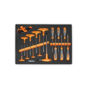   MM60 EVA habszivacs tálca hajlított imbuszkulcsokkal és dugókulcsokkal Torx® csavarokhoz, nagy nyomatékot biztosító markolat - Beta - 024580060