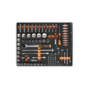   MM100 EVA habszivacs tálca 1/4"-os és 1/2"-os hosszú dugókulcsokkal - Beta - 024580100