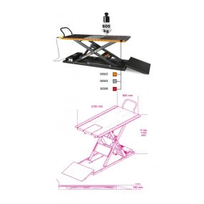   3050/G Elektro-hidraulikus motorkerékpár emelő, 600 kg - Beta - 030500202