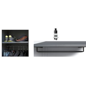   C45PRO A1/RB600 Polc a C45PRO AS1 szerszámszekrényhez, ruhatartó sínnel - Beta - 045000467