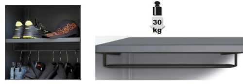 C45PRO A1/RB600 Polc a C45PRO AS1 szerszámszekrényhez, ruhatartó sínnel - Beta - 045000467