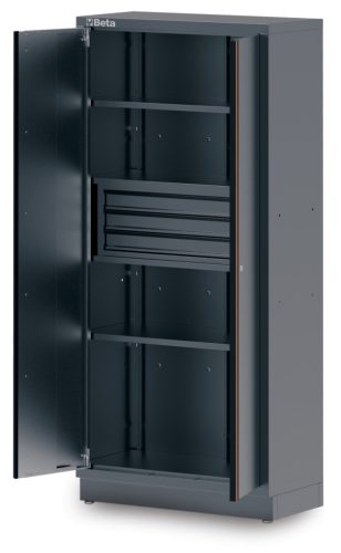 C45PRO 2.0 AS2/3C 3 fiókos, kétajtós lemez szerszámszekrény C45PRO 2.0 műhelyberendezés összeállításhoz, konzolos - Beta - 045000482