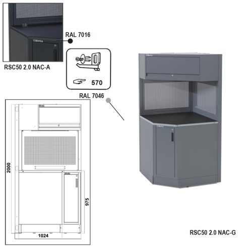 RSC50 2.0 NAC-A Önálló teljes sarok az RSC50 2.0 műhelyberendezés összeállításhoz - Beta - 050001339