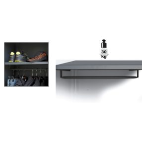   C55 A1/RB42 Polc a C55A1/C55AT1 szerszámszekrényhez, ruhatartó sínnel - Beta - 055000463