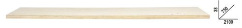 C58PLT-W 2,1 Rétegelt fa munkalap (2100x750 mm) a C58BC moduláris munkapadokhoz - Beta - 058000651