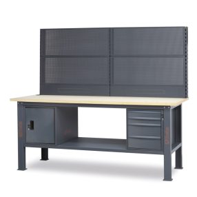   C58BC-W2,1 4CA/A+SVR Munkapad, 2,1 m hosszú, fapaddal, 4 fiókkal és ajtós modullal - Beta - 058000738