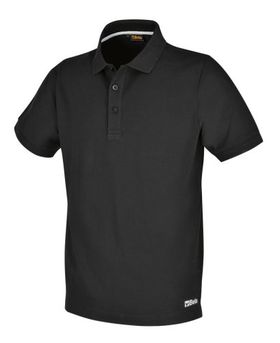 7552N XXXL Három gombos pólóing, piqué pamut, 200 g/m2, fekete - Beta - 075520406