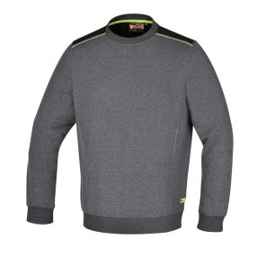   7642G/L Kerek nyakú, hosszú ujjú felső, 240 g/m2,60% pamut, 40% poliészter,melange szürke – fekete betétekkel - Beta - 076420003