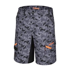   7815CM Sokzsebes bermuda munkanadrág, tartós, kényelmes és praktikus. Egyedi terepszínű design. XS - Beta - 078150300