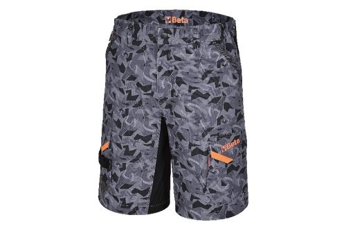 7815CM Sokzsebes bermuda munkanadrág, tartós, kényelmes és praktikus. Egyedi terepszínű design. XXL - Beta - 078150305