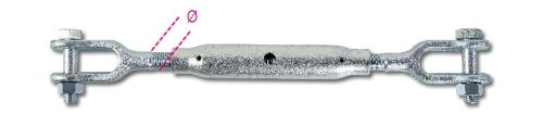 8009TZ M16 kétvillás, csőanyás feszítőszerelvény DIN 1478 horganyzott - Beta - 080090516