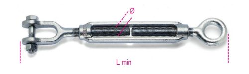 8010Z M14 Feszítőszerelvény szemmel és kengyellel, galvanizált - Beta - 080100014