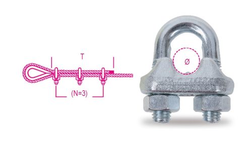 8016S 3 Szorítókengyel acélból, galvanizált - Beta - 080160703