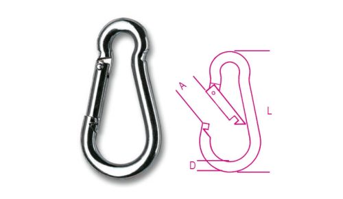 8074 8X80 Karabiner horgok, galvanizált, lakkozott - Beta - 080740080
