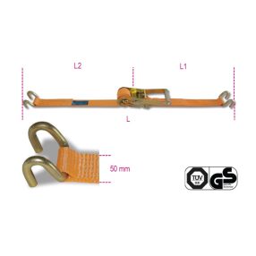 8182HS 8,5 Racsnis rögzítőheveder, kéthorgos, LC 2500 kg, nagy szakítószilárdságú poliészter heveder (PES) - Beta - 081820385   8182HS 8,5 Racsnis rögzítőheveder, kéthorgos, LC 2500 kg, nagy szakítószilárdságú poliészter heveder (PES) - Beta - 081820385