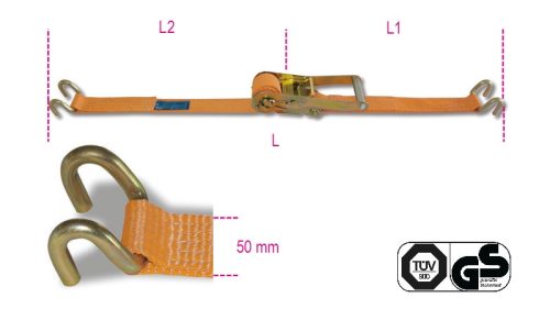 8182SL Racsnis rögzítő heveder, kéthorgos - Beta - 081820912