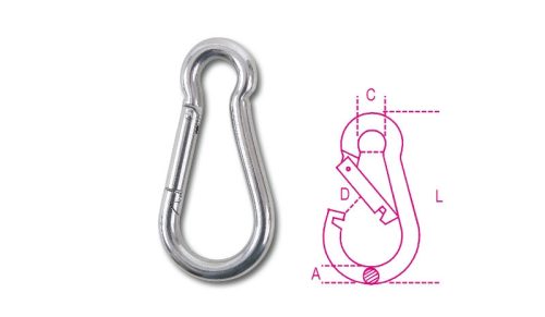 8274 11X120 Karabiner horog AISI 316 - Beta - 082740211