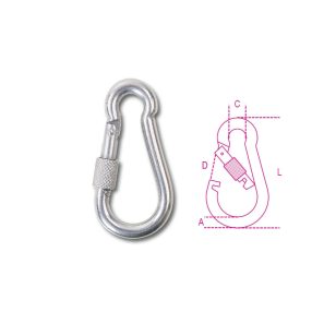 8274G 10X100 Karabiner horog anyával AISI 316 - Beta - 082740310   8274G 10X100 Karabiner horog anyával AISI 316 - Beta - 082740310