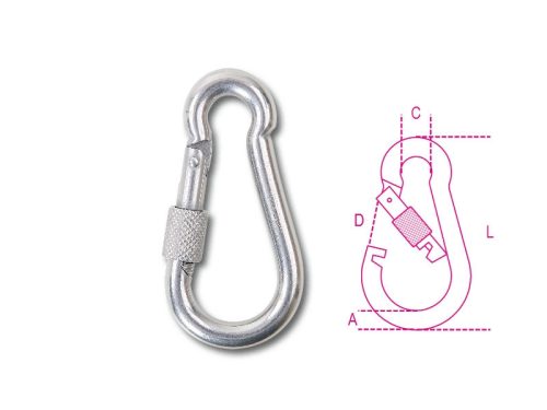 8274G 10X100 Karabiner horog anyával AISI 316 - Beta - 082740310