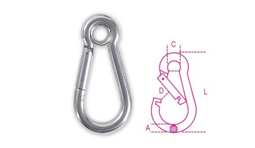 8274A 8X80 gyűrűs karabiner, rozsdamentes AISI 316 - Beta - 082740408