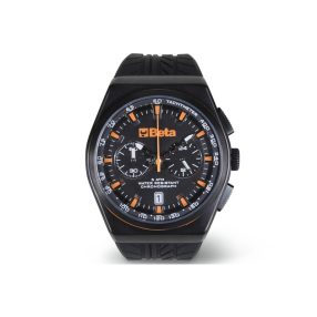   9593A Kronográf óra, acélházas, vízálló 5 ATM, szilikon szíj - Beta - 095930050