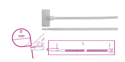 BMBT1112 Külön feliratozható kábelkötegelő szalag, 20x9mm, natúr - Beta - BMBT11125
