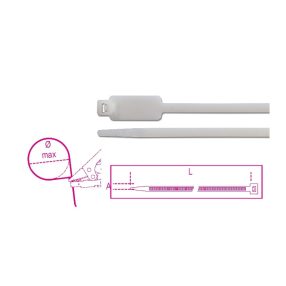   BMBT12248 Hosszában feliratozható kábelkötegelő szalag, 13x27mm, natúr - Beta - BMBT12248