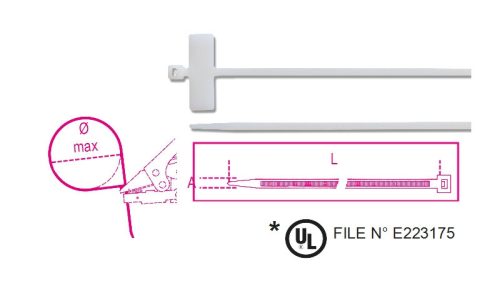 BMBT22025 Keresztben feliratozható kábelkötegelő szalag, 25x8mm, natúr - Beta - BMBT22025