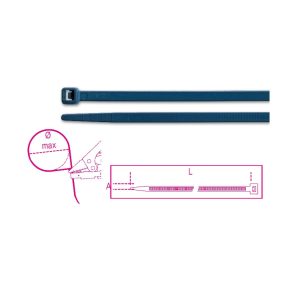   BMBX3848 Műanyag kábelkötegelő szalag, kék színű, kimutatható a fémdetektorok - Beta - BMBX3848