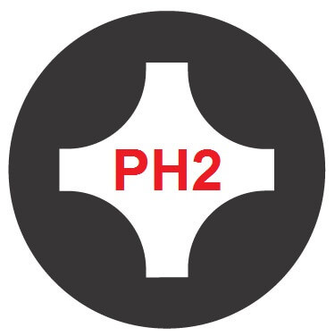 PH2x170mm Phillips nyomaték-csavarhúzó penge bit 1/4 befogással matt króm - Felo - 10220304