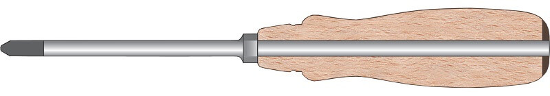 PZ2x100mm fanyelű gépi Pozidriv csillagcsavarhúzó ergonomikus bükkfa markolattal - Felo - 33620390