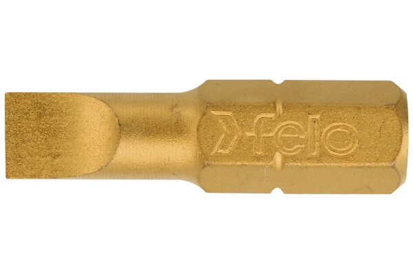 6,5x1,2x25mm lapos bit / egyhornyú bithegy Tin bevonattal C 6,3 1/4 - Felo - 02061070