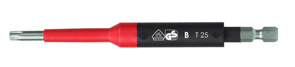 T25x125mm VDE szigetelt Torx csavarhúzó bit E6,3 1/4 (1000V IEC60900) - Felo - 03625590