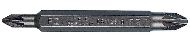 PZ1 - PZ2 x 60mm PZ Pozidriv kétvégű bit / kétoldalas bithegy 1/4 - Felo - 06112610