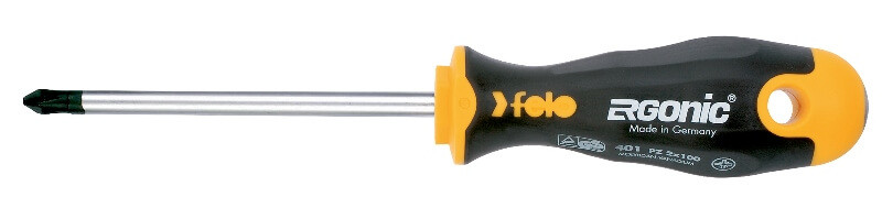 PZ2x100mm Ergonic Pozidriv csillagcsavarhúzó háromkomponensű ergonomikus zselés markolattal - Felo - 40120310