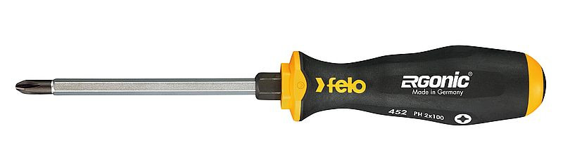 PZ2x100mm Ergonic gépi üthető Pozidriv csillagcsavarhúzó 3K ergonomikus markolattal - Felo - 45120340