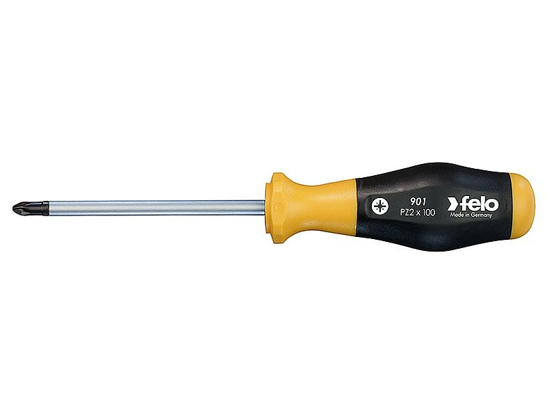 PZ2x100mm No.9 Pozidriv csillagcsavarhúzó kétkomponensű ergonomikus műanyag markolattal - Felo - 90120310