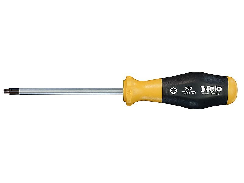 T9x60mm No.9 Torx csavarhúzó kétkomponensű ergonomikus műanyag markolattal - Felo - 90809340