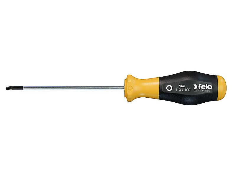 T10x100mm No.9 Torx csavarhúzó kétkomponensű ergonomikus műanyag markolattal - Felo - 90810340