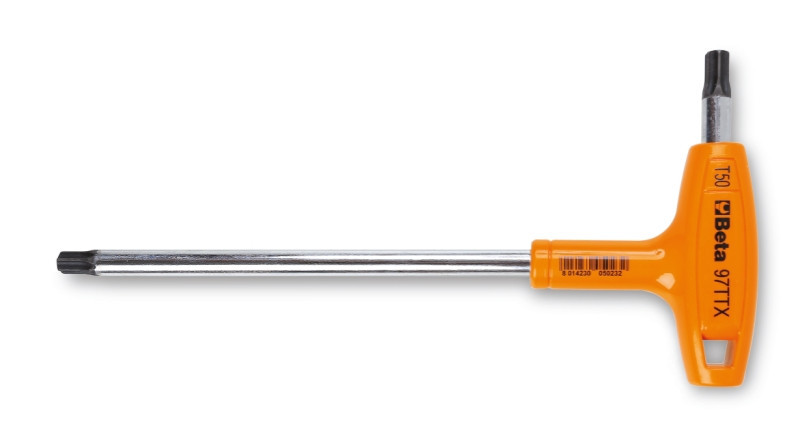 97TTx 40 T-szárú Torx®-imbuszkulcs, műanyag markolattal, krómozott, fekete hegyek - Beta - 000970740