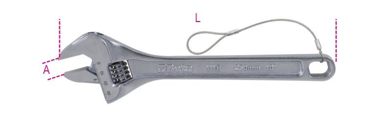 111E-HS 200 Állítható villáskulcs skálával, krómozott, H- SAFE - Beta - 001114120