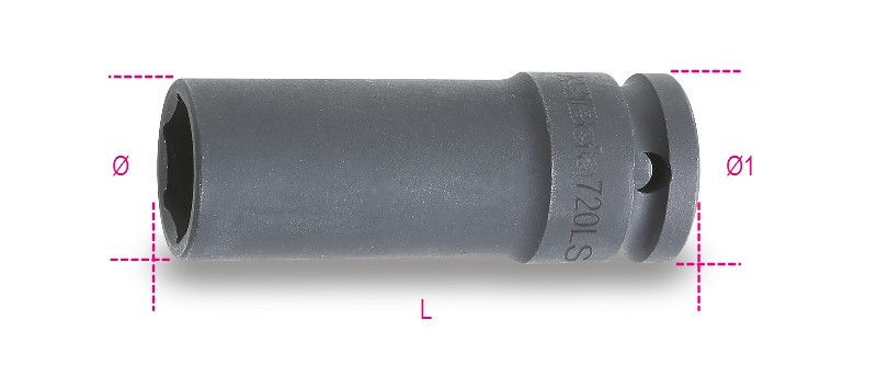 720LS 13 Gépi Dugókulcs csavarbehajtóhoz hosszú, keskeny kivitel foszfátozott - Beta - 007200363