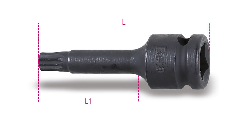 720XZN M18 Gépi dugókulcsok XZN® fejű csavarokhoz, 1/2"-os négyszögletes csatlakozó, foszfátozott - Beta - 007201518