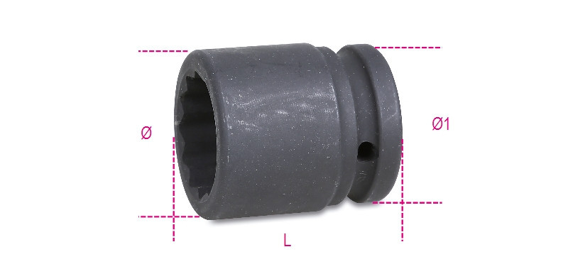 728B 46 Tizenkétszögű gépi dugókulcs, 3/4"-os négyszögletes csatlakozó, standard sorozat, foszfátozott - Beta - 007280146