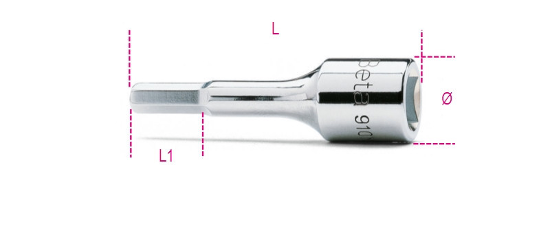 910ME 4 3/8"-os imbusz-Dugókulcs, krómozott - Beta - 009100504