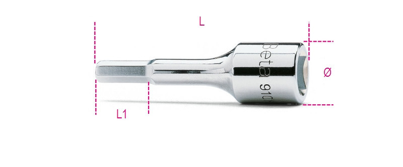 910ME 5 3/8"-os imbusz-Dugókulcs, krómozott - Beta - 009100505
