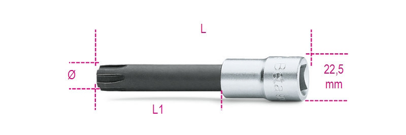 920ES 11 1/2"-os speciális imbusz-Dugókulcs, krómozott, fekete hegy - Beta - 009200591